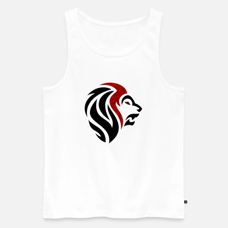 Schwarzer roter Löwe - Männer Premium Bio Tank Top - Weiß