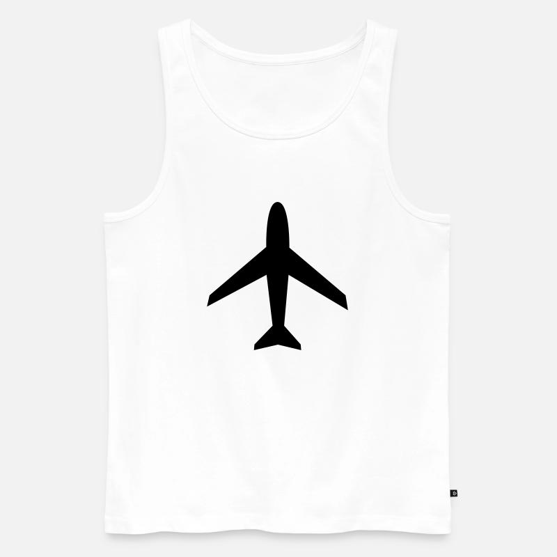 flugzeug - Männer Premium Bio Tank Top - Weiß