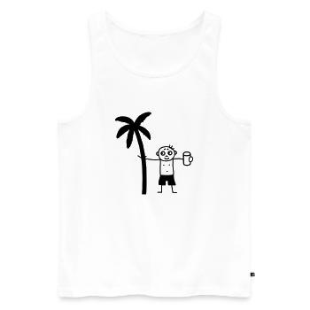 Party unter Palmen - Männer Premium Bio Tank Top - Weiß - Vorne - Michal (187cm)