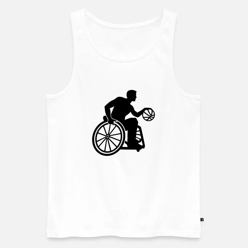 Rollstuhlbasketball - Männer Premium Bio Tank Top - Weiß