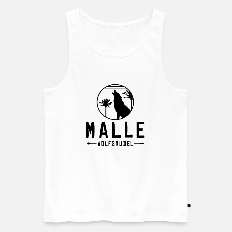malle wolfsrudel - Männer Premium Bio Tank Top - Weiß