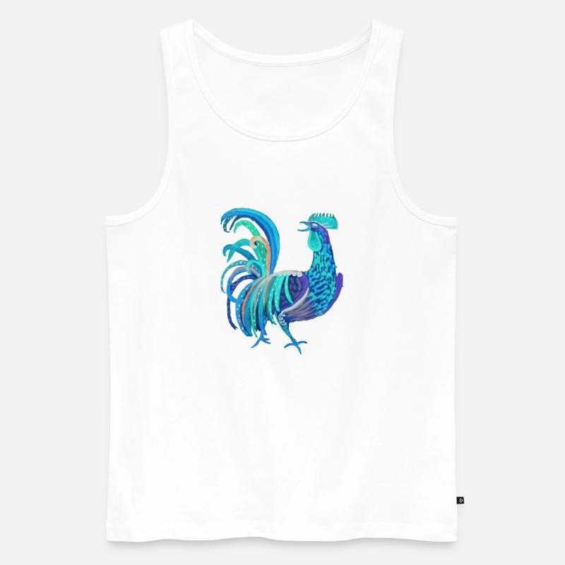 blauer Hahn - Männer Premium Bio Tank Top - Weiß