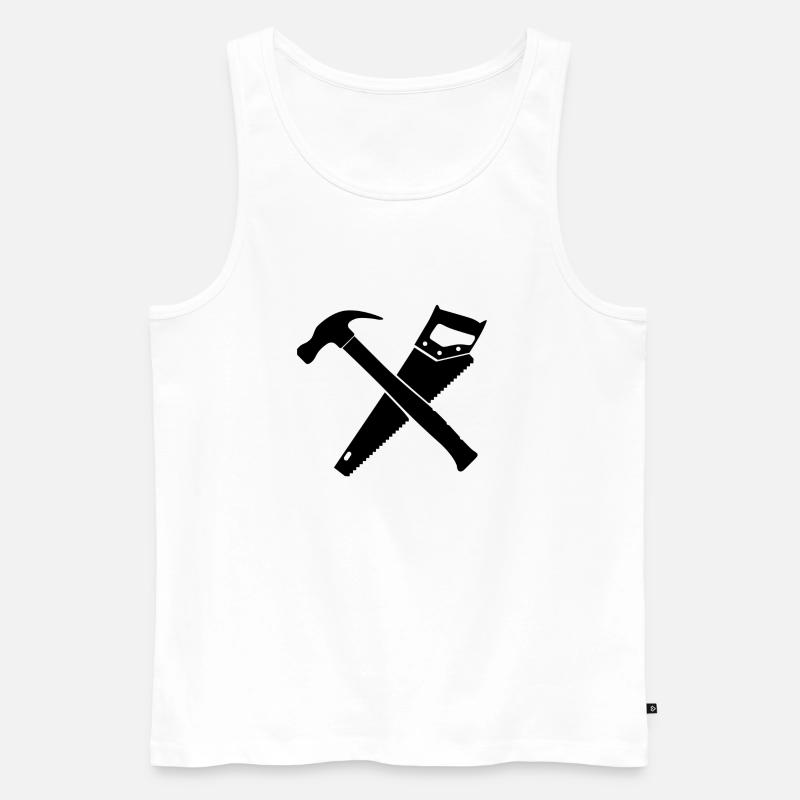 Hammer und SägenDesign - Männer Premium Bio Tank Top - Weiß