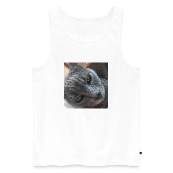 Cat in the house - Männer Premium Bio Tank Top - Weiß - Vorne - Michal (187cm)