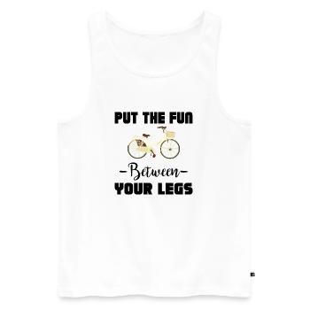 Marathon Triathlon Running joggen Biking Radfahren - Männer Premium Bio Tank Top - Weiß - Vorne - Michal (187cm)