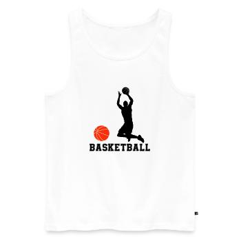 Basket-ball - Débardeur bio Premium Homme - blanc - Devant - Michal (187cm)