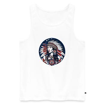 Amerikanische Folklore - Männer Premium Bio Tank Top - Weiß - Vorne - AI Model Male 178 light (178cm)