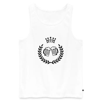 bier wappen 1 - Männer Premium Bio Tank Top - Weiß - Vorne - AI Model Male 178 light (178cm)