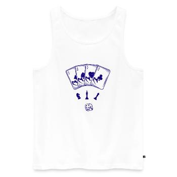 Boardgame Chess Backgammon Game Night - Men's Premium Organic Tank Top - white - Front - Michal (187cm)