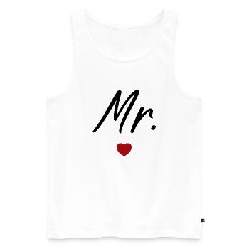 Herr - Männer Premium Bio Tank Top - Weiß - Vorne - AI Model Male 178 light (178cm)