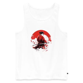 Japanische Kunst Kriegerin Onimusha - Männer Premium Bio Tank Top - Weiß - Vorne - Michal (187cm)