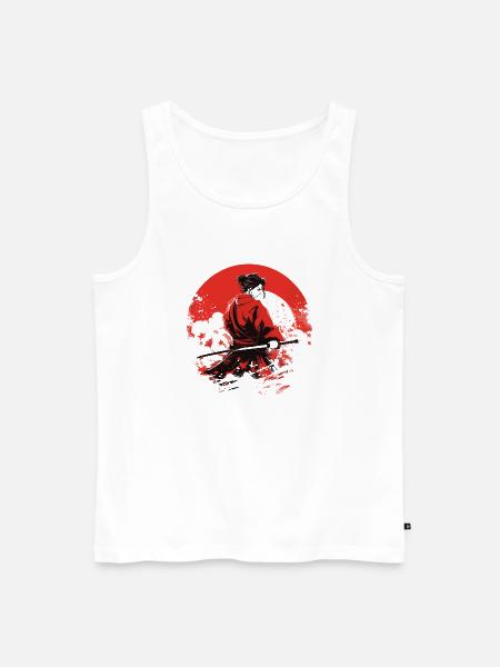 Japanische Kunst Kriegerin Onimusha - Männer Premium Bio Tank Top - Weiß