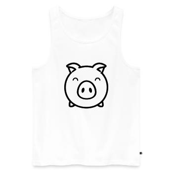 cochon - Débardeur bio Premium Homme - blanc - Devant - Michal (187cm)