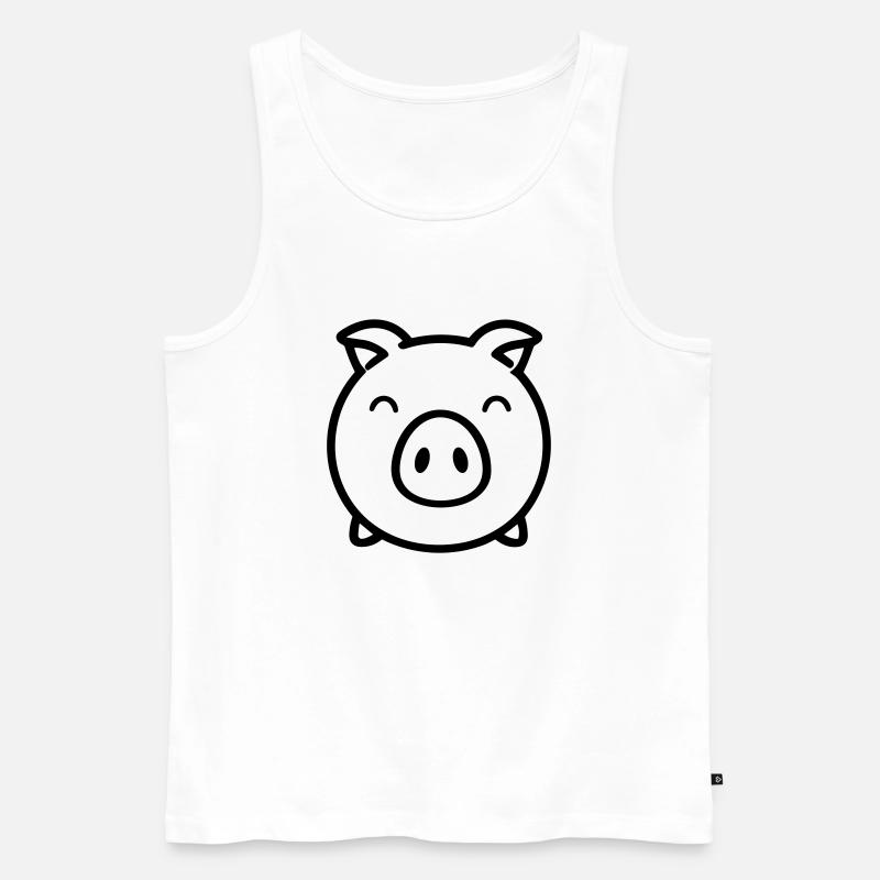 Schwein - Männer Premium Bio Tank Top - Weiß