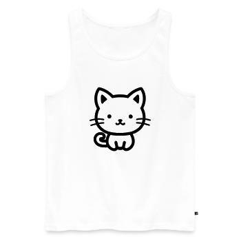 Katze - Männer Premium Bio Tank Top - Weiß - Vorne - Michal (187cm)