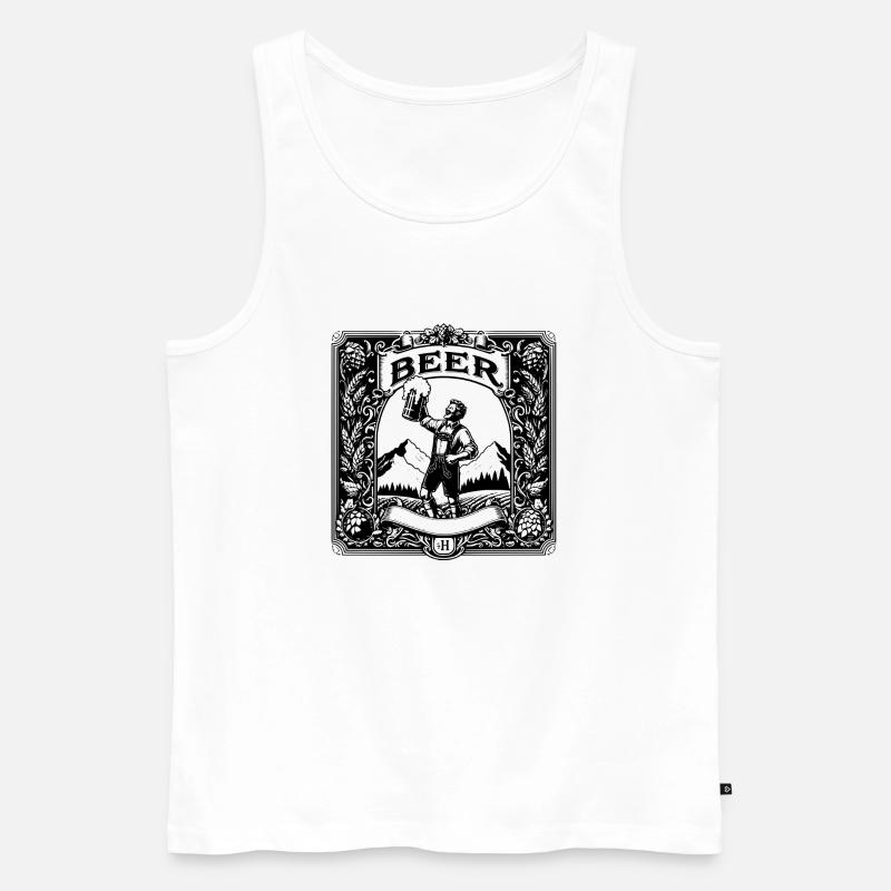 Bier-Label Prost - Männer Premium Bio Tank Top - Weiß