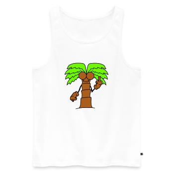 Lustige Böse Palme Zeigt Wütend Mittelfinger Comic - Männer Premium Bio Tank Top - Weiß - Vorne - AI Model Male 178 light (178cm)