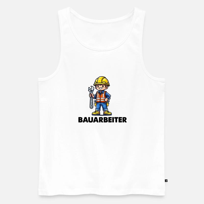 bauarbeiter - Männer Premium Bio Tank Top - Weiß