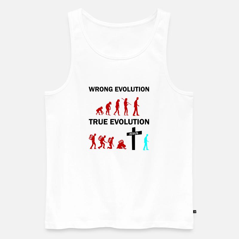 true evolution jesus - Männer Premium Bio Tank Top - Weiß