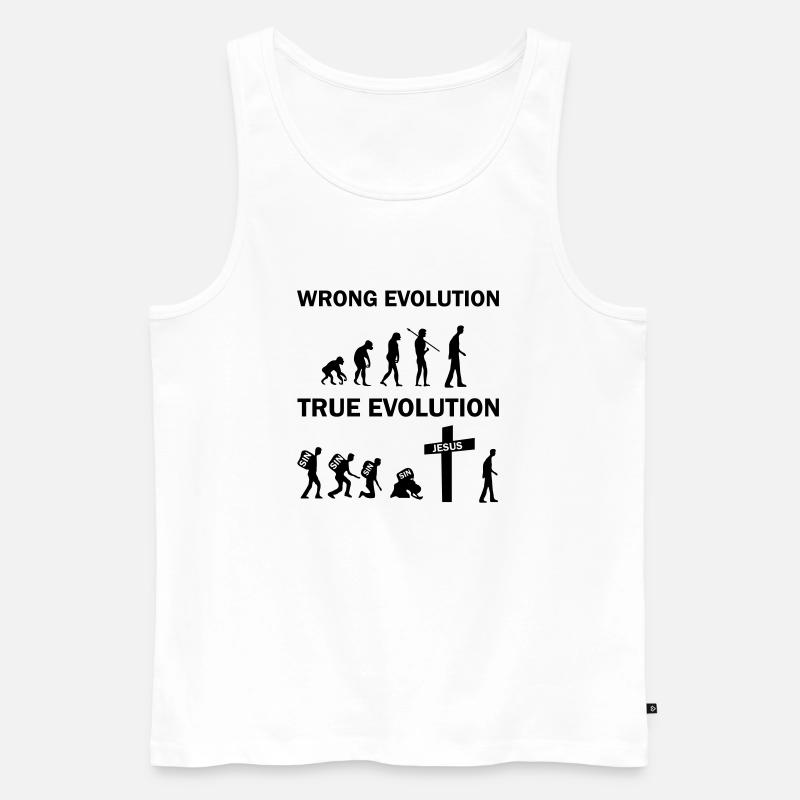 true evolution jesus - Men's Premium Organic Tank Top - white