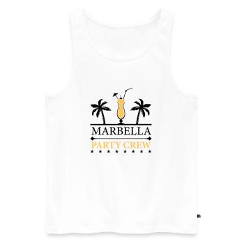 Équipe de fête à Marbella - Débardeur bio Premium Homme - blanc - Devant - Michal (187cm)