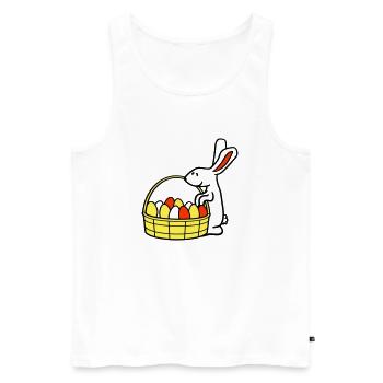 Hase Korb Ostereier suchen Osterhase bunte Eier - Männer Premium Bio Tank Top - Weiß - Vorne - AI Model Male 178 light (178cm)