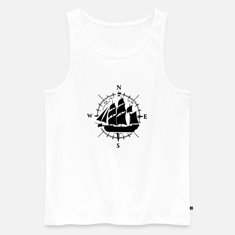 Segelschiff - Männer Premium Bio Tank Top - Weiß