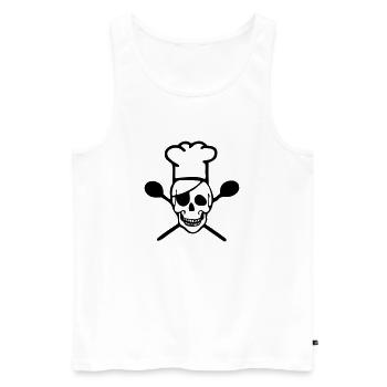 Tête de mort cuire - Débardeur bio Premium Homme - blanc - Devant - Michal (187cm)