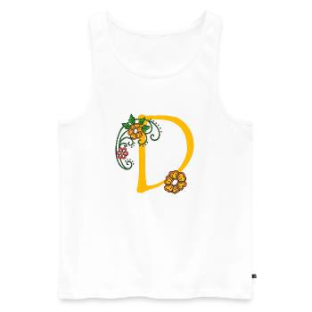 Flower 30 D - Men's Premium Organic Tank Top - white - Front - AI Model Male 178 light (178cm)