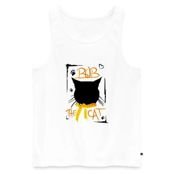 BOB DER STREUNER I BOB THE CAT - Männer Premium Bio Tank Top - Weiß - Vorne - Michal (187cm)