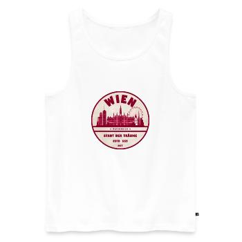 Vintage Vienna Austria - Men's Premium Organic Tank Top - white - Front - AI Model Male 178 light (178cm)