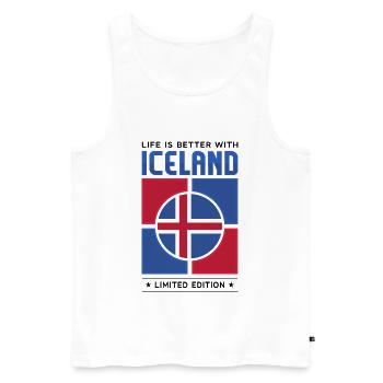 Islande - Débardeur bio Premium Homme - blanc - Devant - Michal (187cm)