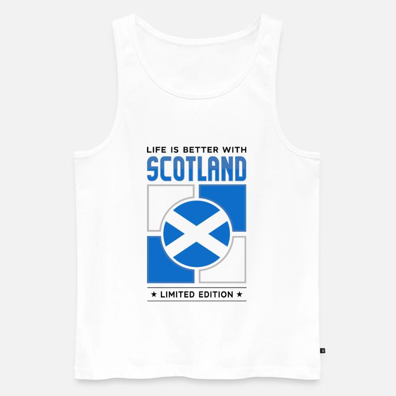 Scotland - Männer Premium Bio Tank Top - Weiß