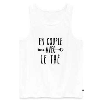 Paare mit Tee, Tee Fans Geschenk - Männer Premium Bio Tank Top - Weiß - Vorne - AI Model Male 178 light (178cm)