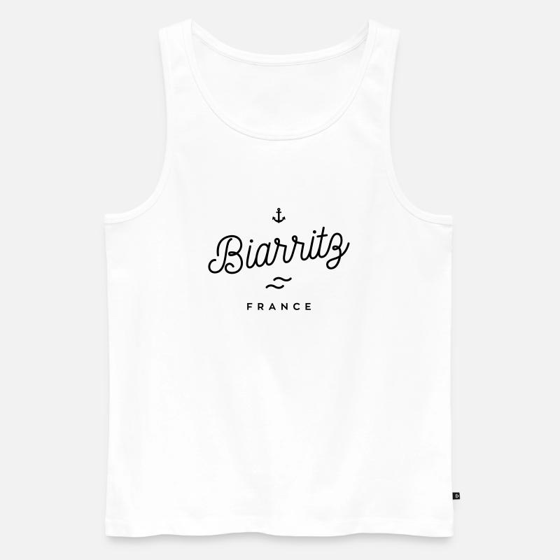 Biarritz - Frankreich - Männer Premium Bio Tank Top - Weiß