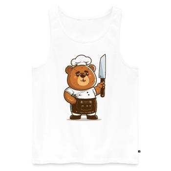 Gourmet Bear - Men's Premium Organic Tank Top - white - Front - Michal (187cm)
