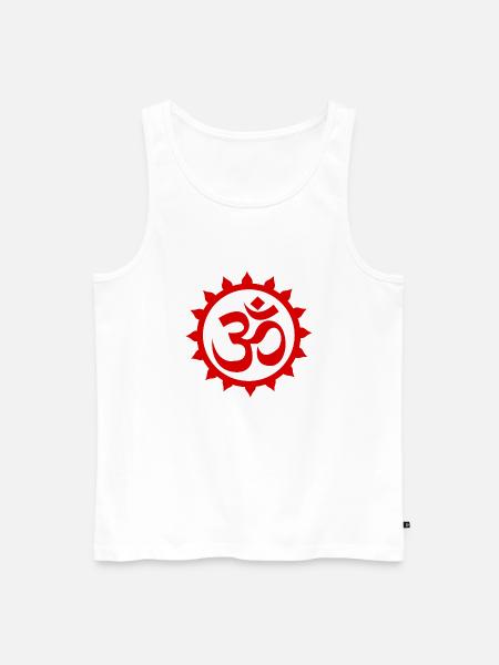 Om Red - Men's Premium Organic Tank Top - white