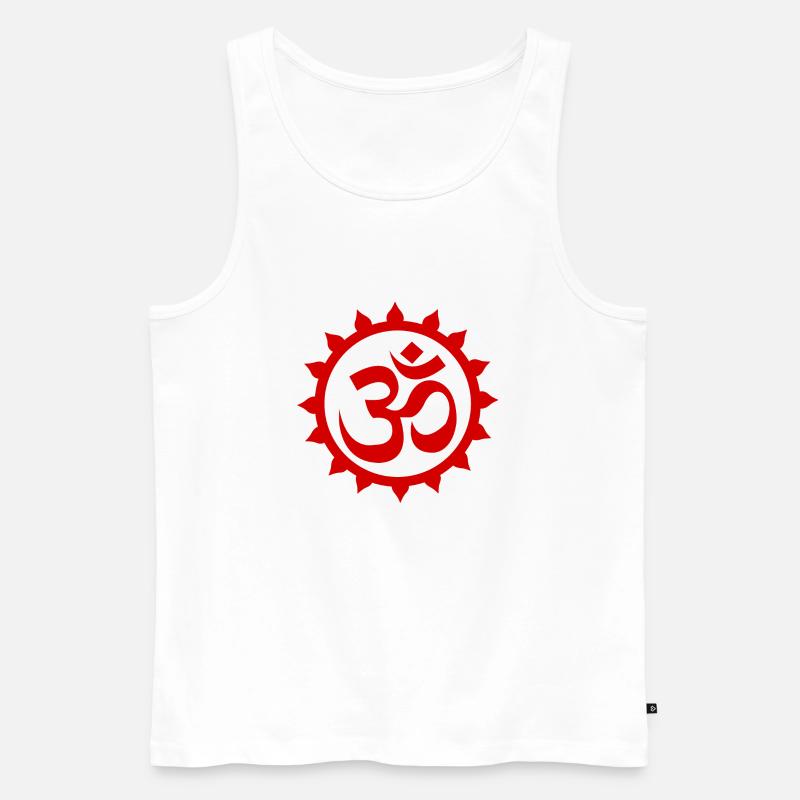 Om Rot - Männer Premium Bio Tank Top - Weiß