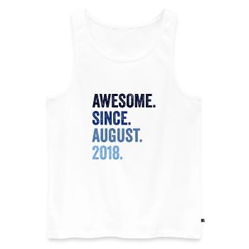 Awesome Since August 2018 4. Geburtstag - Männer Premium Bio Tank Top - Weiß - Vorne - AI Model Male 178 light (178cm)