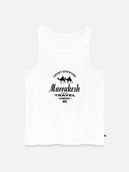 Marrakesch - Marokko - Kamel - Karavane - Männer Premium Bio Tank Top - Weiß