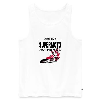 Supermoto - Men's Premium Organic Tank Top - white - Front - AI Model Male 178 light (178cm)