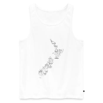New Zealand map - Men's Premium Organic Tank Top - white - Front - Michal (187cm)