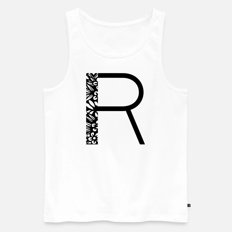 Buchstabe R - Männer Premium Bio Tank Top - Weiß