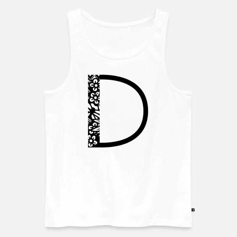 Buchstabe D - Männer Premium Bio Tank Top - Weiß