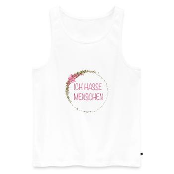 Ich Hasse Menschen Floral Geschenk - Männer Premium Bio Tank Top - Weiß - Vorne - Michal (187cm)