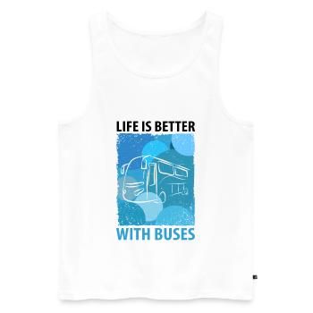 Bus Bus Driver School Bus Bus Bus Driver - Men's Premium Organic Tank Top - white - Front - AI Model Male 178 light (178cm)