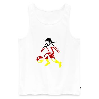 Frau Fussball Team Deutschland - Männer Premium Bio Tank Top - Weiß - Vorne - Michal (187cm)