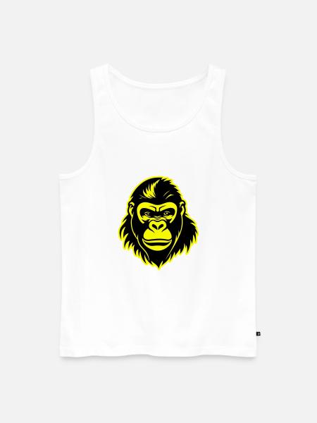 Gorilla Head - Men's Premium Organic Tank Top - white