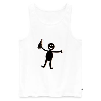 Silhouette de fête de la bière - Débardeur bio Premium Homme - blanc - Devant - Michal (187cm)