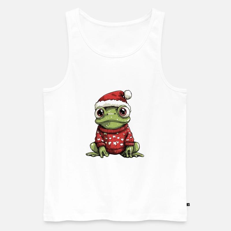 Frosch Weihnachten Comic - Männer Premium Bio Tank Top - Weiß